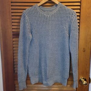 All Saints Men's Textured Gray Crewneck Sweater